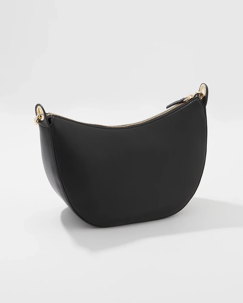 Black + White Crescent Shoulder Bag