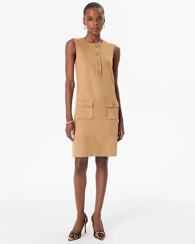 Faux Suede Shift Dress