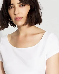 WHBM FORME™ All Ways Stretch Wide Scoop Neck Tee