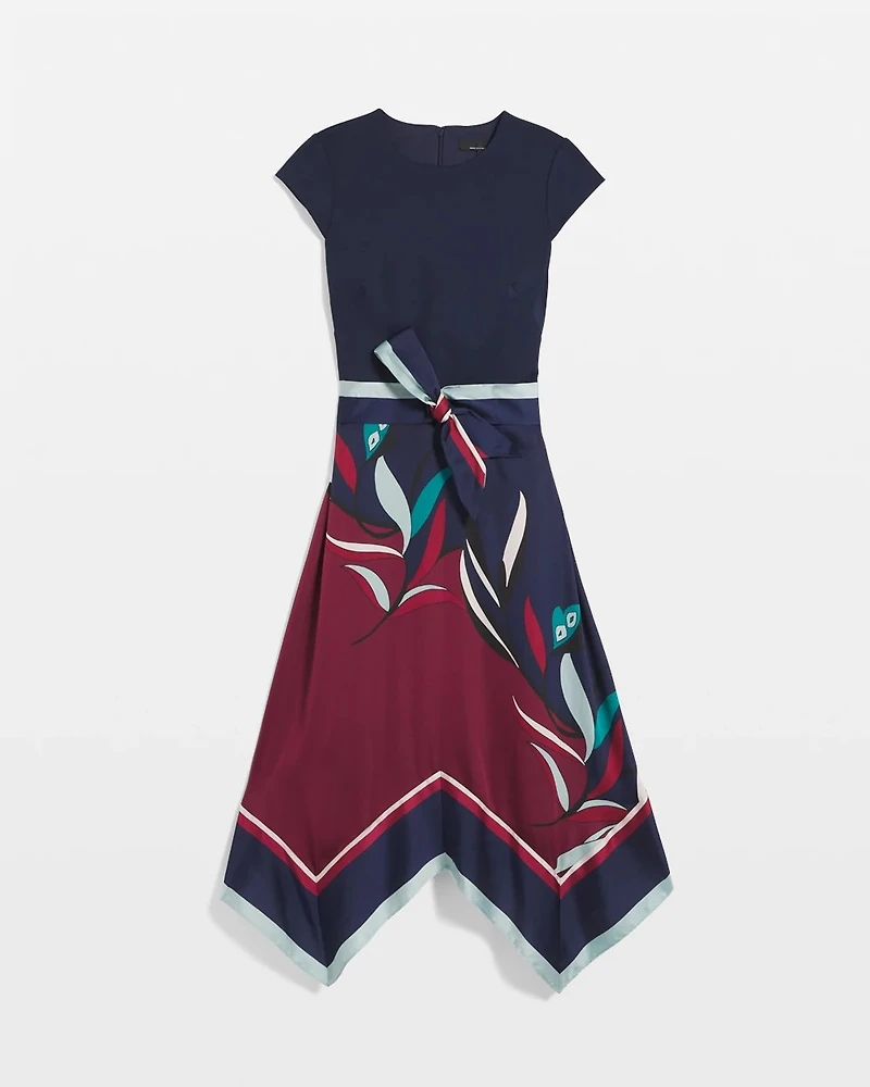 Handkerchief-Hem Midi Dress