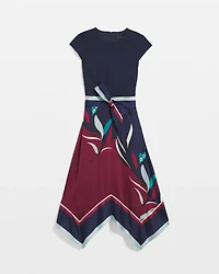 Handkerchief-Hem Midi Dress