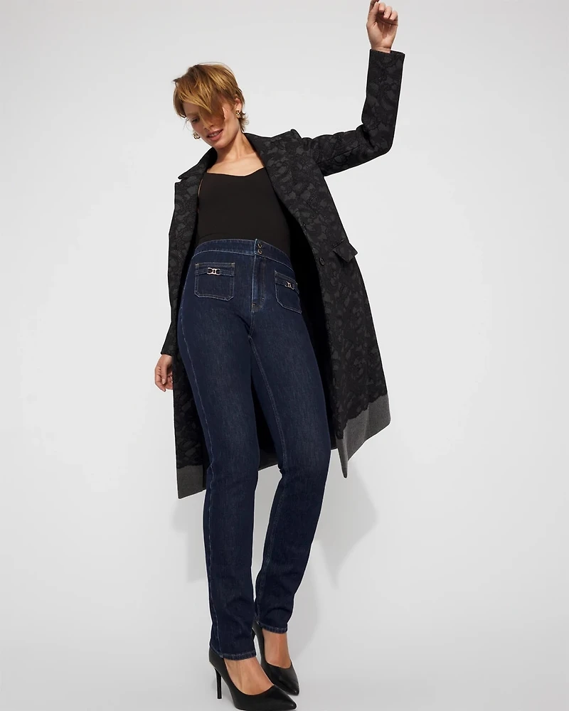 Lace Wool-Blend Melton Coat