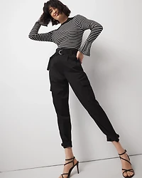 Striped Flared Cuff Sweater