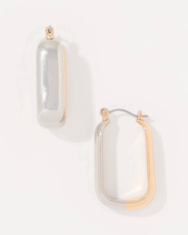 Mixed Metal Hoop Earrings