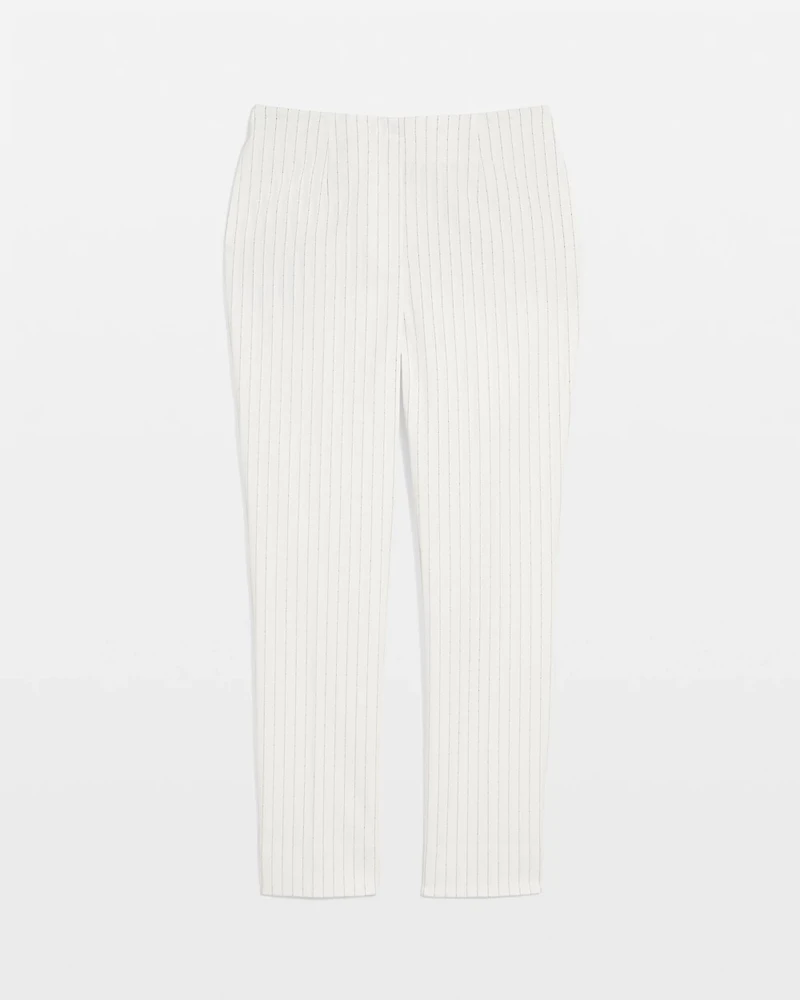High-Rise Straight Pinstripe Pant
