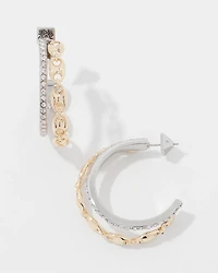Mariner Links & Pavé Double Hoop Earrings