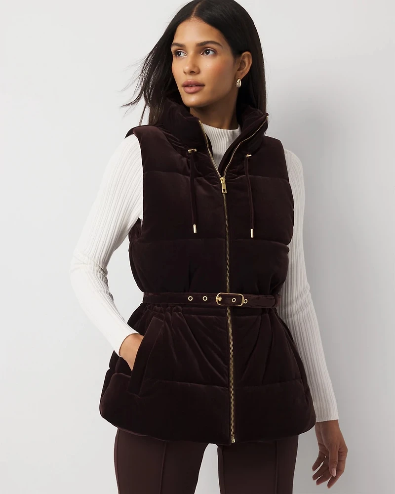 Velvet Puffer Vest