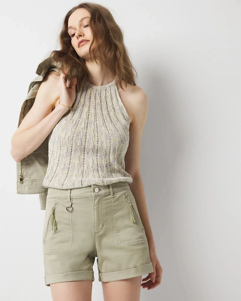 Space Dye Halter Sweater Tank