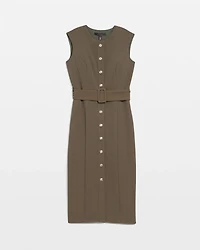 Button Front Midi Dress