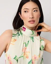 Bow Back Satin Halter Blouse