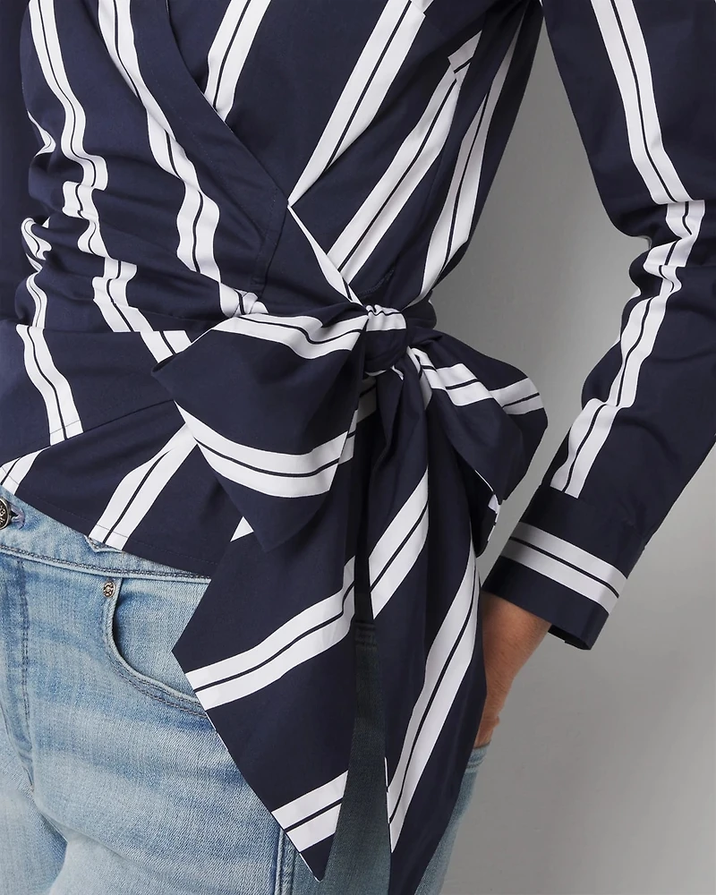 Surplice Poplin Shirt