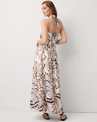 Halter-Tie Maxi Dress