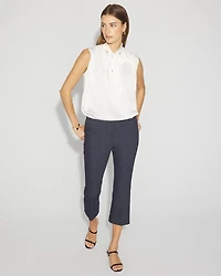 Bubble Hem Tie-Neck Shell