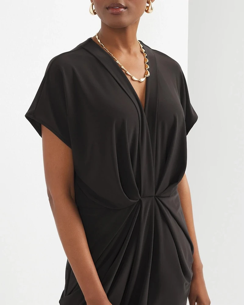 Matte-Jersey Twist Front Dress