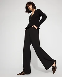 High-Rise Flat-Front Wide-Leg Pant