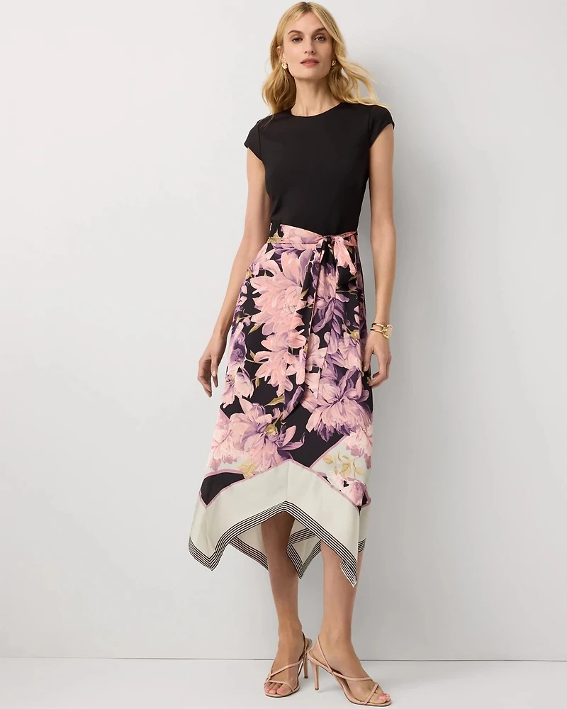 Handkerchief-Hem Midi Dress