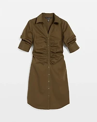 Ruched Shirt Dress