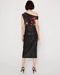 Satin Blouse Sheath Dress