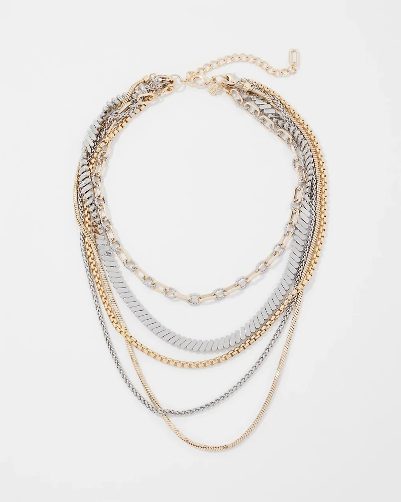 Gold + Silver Mixed Chain Convertible Necklace