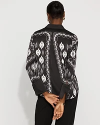 Satin Tuxedo Cuff Shirt