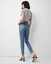 Extra High-Rise Double Waistband Slim Ankle Jeans