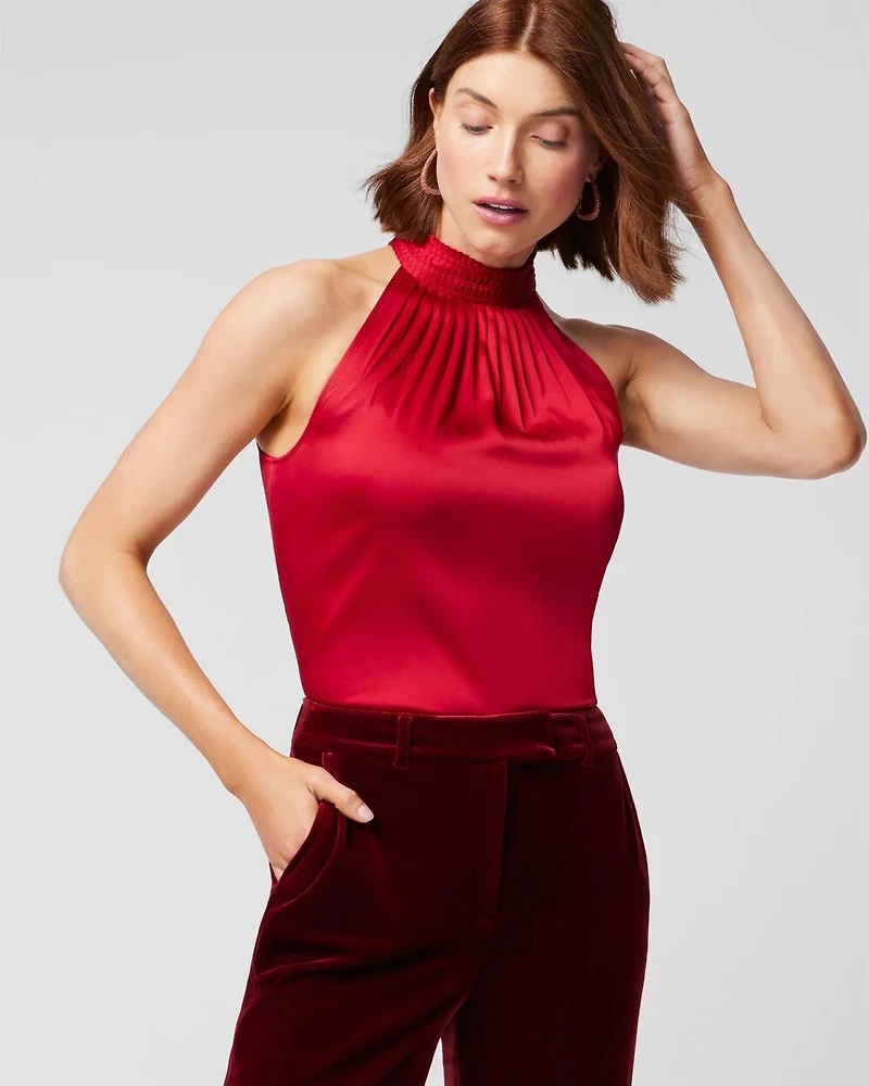 Halter Pleated Shell