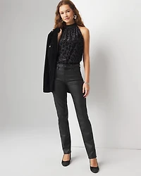 Leopard Print Burnout Velvet Halter Top