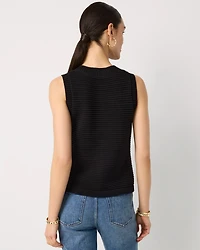 Button Front Rib Knit Vest