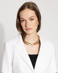 Colorblocked One-Button Blazer