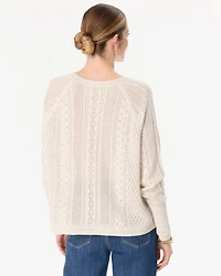 Pointelle V-neck Pullover