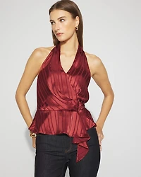 Satin Surplice Halter Top