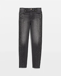 High-Rise Embellished Slim Ankle Jeans