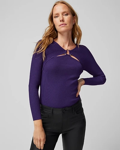 Long Sleeve Cutout Hardware Pull Over