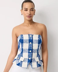 Petite Bouclé Plaid Bustier