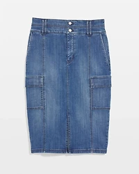 Denim Cargo Skirt