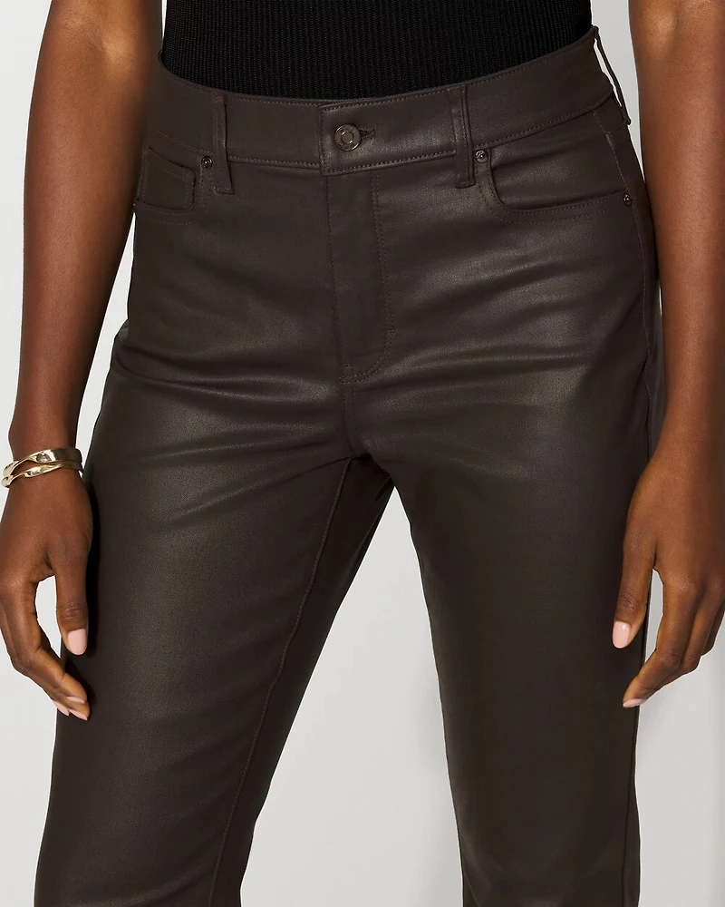 High-Rise Coated Micro Bootcut Jean