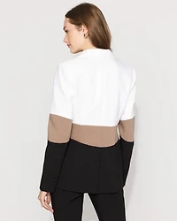 Colorblocked One-Button Blazer