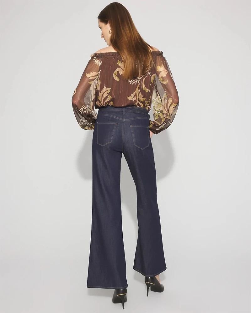 Petite High-Rise Belted Wide-Leg Jean