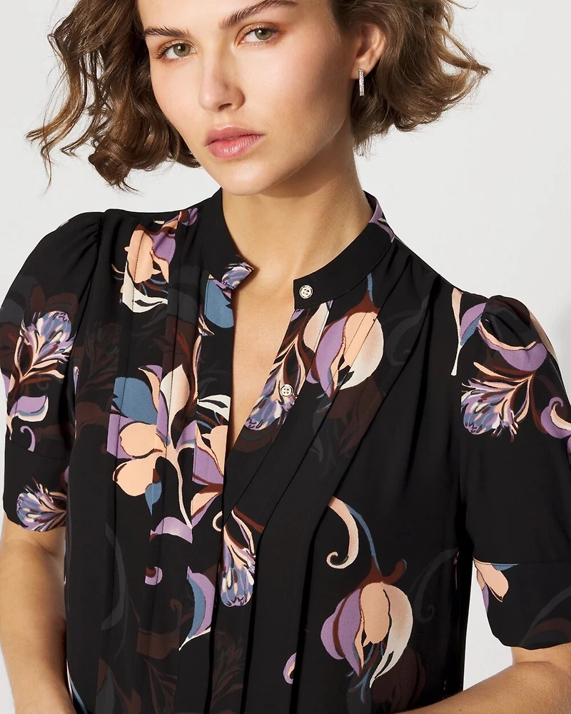 Elbow Sleeve Y-Neck Shirt