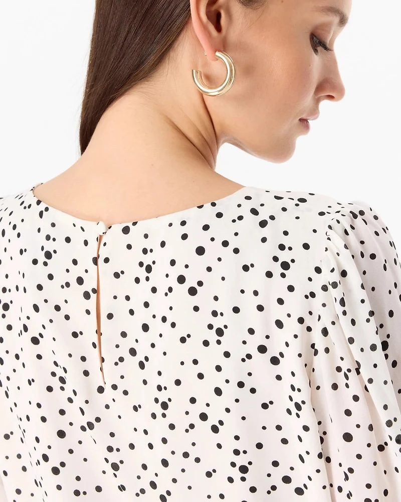 Smocked Blouson Mini Dress