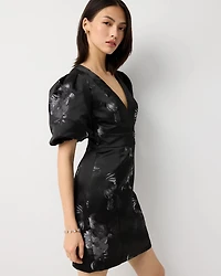 Puff Sleeve Mini Dress