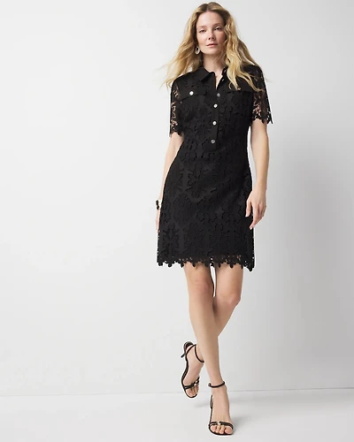 Petite Lace Shirt Dress
