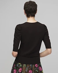 Cashmere Blend Puff Sleeve Sweater