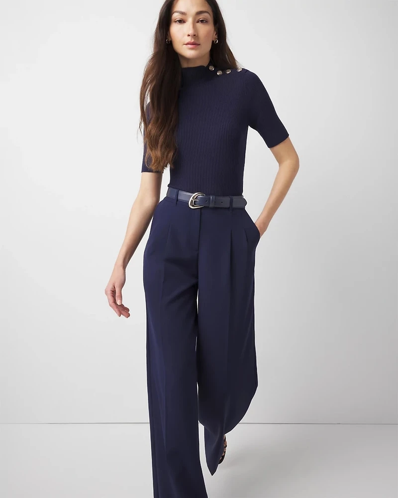 Elbow Sleeve Mock Neck Sweater