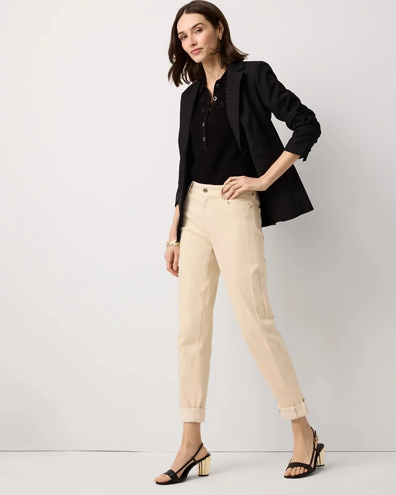 Mid Rise Girlfriend Ankle Jean