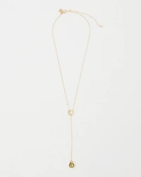 Olive + Gold Y Necklace