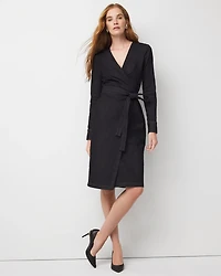 Denim Wrap Midi Dress