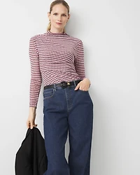 Ruched Mesh Long Sleeve Top