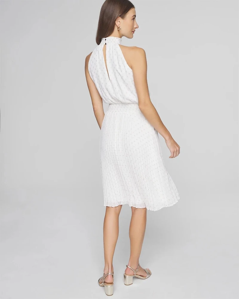 Sleeveless Pleated Clip Midi Dress