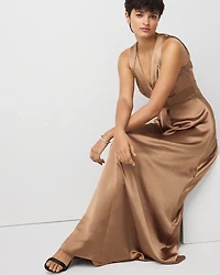 Sleeveless Satin Gown